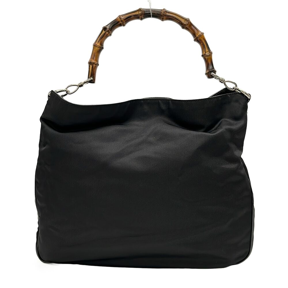 Gucci Bamboo Handbag 001 1577 Nylon Patent Leather